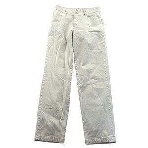 Lee Womens Pants 6 Medium White Straight Leg At The Waist Casual Stretch Cotton